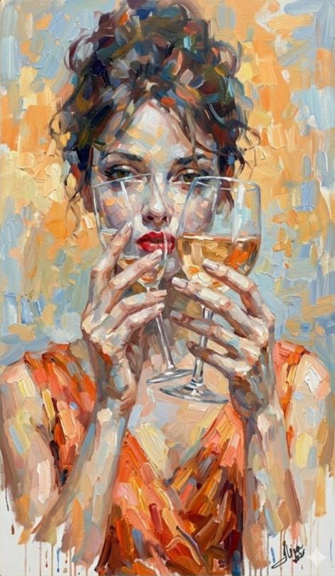 ArteDiAlina.com painting: Cheers to myself